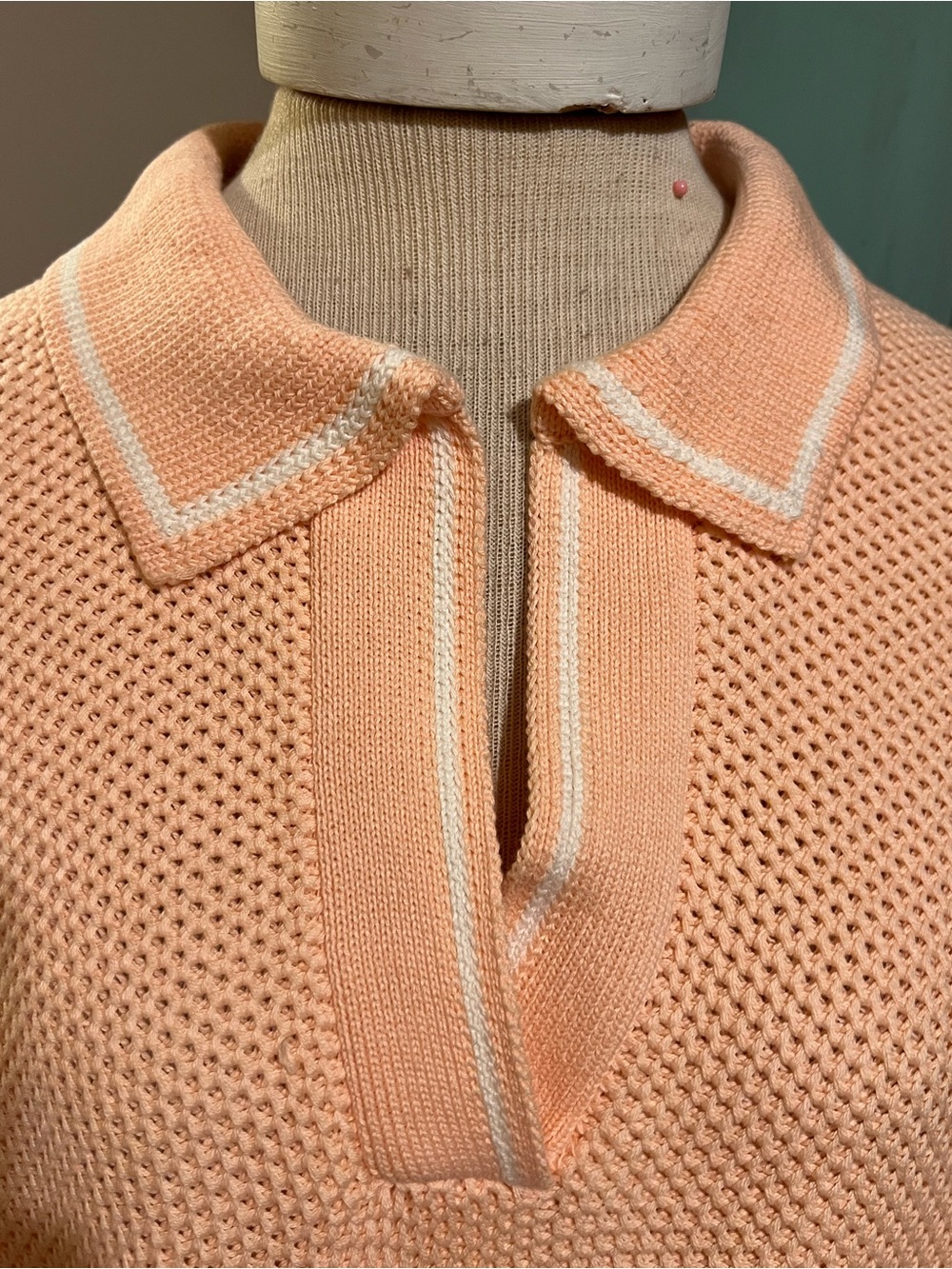 Natural Reflections Size Medium 100% Cotton Peach  Orange Long Sleeve Sweater - Picture 4 of 8